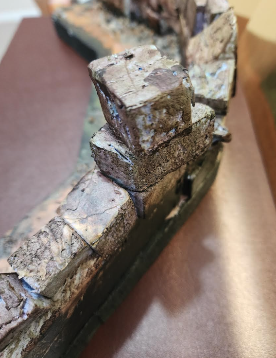 Single-level "Rock Rubble" mini-fig stand 14.5x7x5"