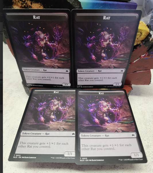 Pack of x4 Single-sided Rat Tokens - Bloomburrow (BLB)