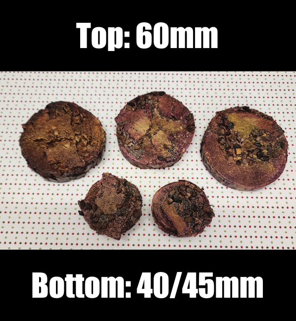 Set of 5 "Sundusk"-Themed Real Wood Bases  [60mm + 40/45mm]