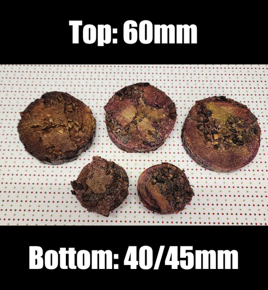 Set of 5 "Sundusk"-Themed Real Wood Bases  [60mm + 40/45mm]